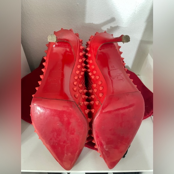 CHRISTIAN LOUBOUTIN “Snakilta” Red Spiked Booties - Picture 4 of 9